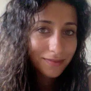 close up of Sara Alsaraf's smiling face